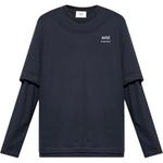 Футболка с принтом логотипа Ami Paris AMIPARIS, синий - фото