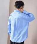 Полосатая рубашка Coen, цвет Lt.Blue - фото 7