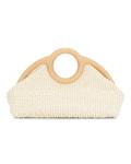 Клатч Sloane из рафии с рамкой Alexis, Natural & Off White - фото 3