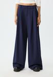 Брюки Stradivarius WIDE LEG SMART WITH DARTS, Dark Blue - фото
