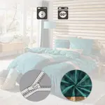 Постельное белье петроль 1x 200x200 см + 2x 40x80 см Erwin Müller - фото 6