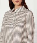 Льняная рубашка йозеф Regular fit Weekend Max Mara, коричневый - фото 4