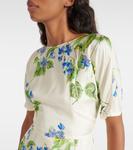 Платье миди из смесового шелка Prada, Talco - фото 4