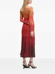 Сетчатое платье миди с эффектом омбре Never Fully Dressed, оранжевый - фото 2