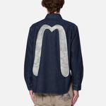 Рубашка мужская джинсовая синяя Evisu, синий - фото 4