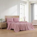 Tommy Hilfiger Комплект постельного белья Full, хлопковый перкаль, цвет красный в полоску Highland Ticking Stripe, с наволочками - фото 2