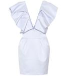 Мини-платье из атласа с оборками Alexandre Vauthier, Sky Blue - фото