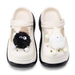 Кломпы женские XMISTUO, 2535-8 Черные, с черно-белым помпоном - фото 9