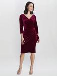 Платье-обертка Zoe из вельвета Gina Bacconi, Wine - фото 3
