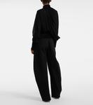 Драпированная блузка из жоржета Alaïa, Noir Alaia - фото 3