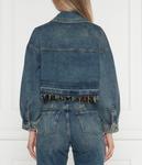 Джинсовая куртка женская Patrizia Pepe укороченная с бахромой, синий - фото 4