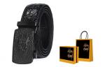 Мужской кожаный ремень ALIEN BANG, Черный - фото 4
