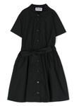 Moschino Kids поплиновое платье-рубашка с логотипом, черный - фото