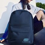 Рюкзак из ткани обычный унисекс темно-синий Skechers - фото 5
