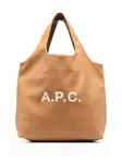 Сумка-тоут с логотипом A.P.C., коричневый - фото