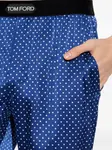 Пижамные брюки в горох Tom Ford, синий - фото 4