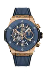Часы big bang unico king gold blue ceramic Hublot - фото