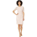 Платье Vince Camuto Lace Jewel Neck Elbow Sleeve Bodycon Open Back Dress, цвет Blush - фото 3