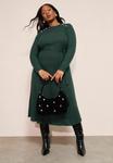 Платье Friends Like These PLUS SIZE FIT LONG SLEEVE BELTED COSY , Green - фото 2