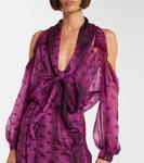 Вырезное полупрозрачное миди-платье с принтом Acne Studios, Purple - фото 6