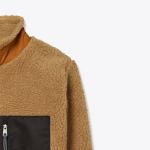 Флисовая куртка на молнии TORY BURCH, верблюжий цвет - фото 4