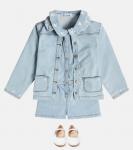 Джинсовая куртка с вышивкой Tartine et Chocolat, синий - фото 2