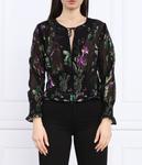 Блуза женская Ba&Sh легкая с цветами, черный - фото