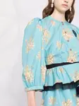Блузка с цветочным принтом Ulyana Sergeenko, синий - фото 5