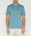 Поло BOSS ORANGE slub Regular Fit, синий - фото