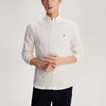 Джемпер Cable-knit Crew-neck Sweater Tommy Hilfiger, Ecru Ybh - фото 12