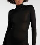 Платье макси из джерси с высоким воротником Tom Ford, черный - фото 4