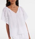 Хлопковый топ с вышивкой Tish Velvet, белый - фото 5