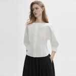 ELLE Рубашка Women's White Boat neck Moderate - фото 6