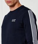 Толстовка Ea7 Regular Fit с полосами на рукавах, синий / белый - фото 4