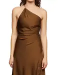 Платье на одно плечо Amur, коричневый - фото 2