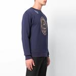 Толстовка printing casual solid color version dark blue Off-White, синий - фото 3