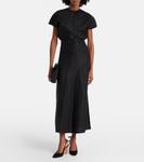 Очень Боу Тай 85 замшевые клинья Aquazzura, черный - фото 3