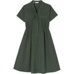 LACOSTE Женское зеленое платье с короткими рукавами - фото