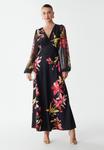 Платье BWLDR JOANNAH MIDI, Hibiscus Floral/Black - фото