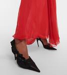 Атласные туфли с пяткой на пятке и оборками Nensi Dojaka, черный - фото 4