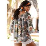 Женский топ с принтом на бретелях Lascana, Berry Multicolor - фото 2