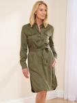 Платье-рубашка из тенсела Truly, хаки - фото