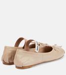 Кожаные балетки с логотипом Miu Miu, Ninfea - фото 3