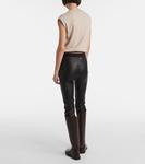 Кожаные узкие брюки Brunello Cucinelli, черный - фото 3