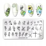 Пластина для штампов для ногтей NATURE FLOWERS, Frezarkowo - фото