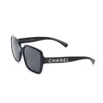 CHANEL Квадратные солнцезащитные очки унисекс, Black - фото 3