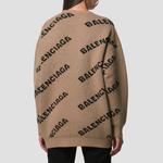 Футболка с логотипом по всей поверхности 'Бежевый/Черный' Balenciaga, Молочный чай - фото 4