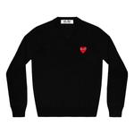 Свитер v-neck pullover red emblem 'black' Comme Des Garcons Play, черный - фото