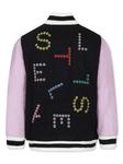 Stella McCartney Kids куртка-бомбер с вышитым логотипом, черный - фото 2