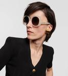 Яркие круглые солнцезащитные очки Celine, бежевый - фото 3